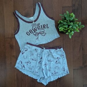 4/$25 COWGIRL TANK & SHORTS PJ SET